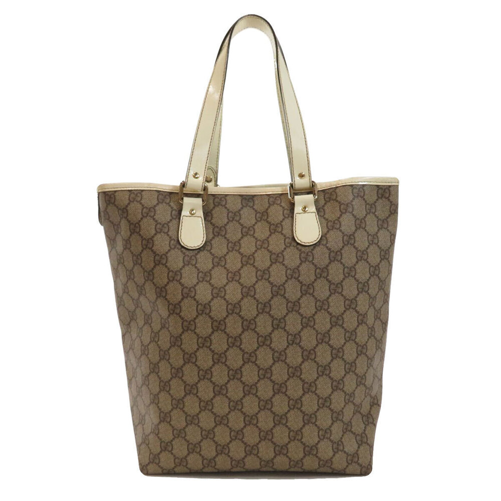 Gucci Supreme Bag Tote patch logo cream GG leather embossed Cream